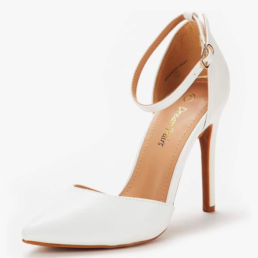 DREAM PAIRS Women's Oppointed-Lacey Pointed Toe Ankle Strap High Heel